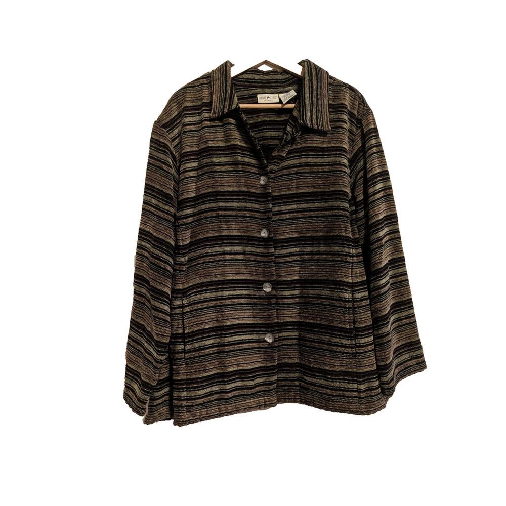 white stag black and red‎ striped button down jacket size 22W